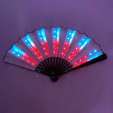 New color design colorful change rechargeable LED fan rave party lighting supplies 13inches fan glowing for music disco party