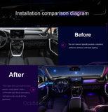 Ouchuangbo LED Ambient Light For RAV4 2019-2024 Atmosphere Lamp Backlight Kit Dynamic Trim Internal lighting lumini ambiental