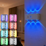 RGB Smart Motion Sensor Night Lights LED Wall Lamps USB Rechargeable for Bedroom Hallway Stairs Office Ambient Lighting