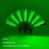 New color design colorful change rechargeable LED fan rave party lighting supplies 13inches fan glowing for music disco party