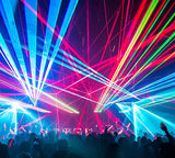Party lights, DJ disco lights, 4-beam DMX and voice-controlled laser lights, light show stroboscopic party lights ambient lights