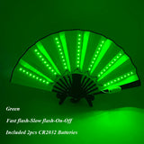 New color design colorful change rechargeable LED fan rave party lighting supplies 13inches fan glowing for music disco party