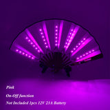 New color design colorful change rechargeable LED fan rave party lighting supplies 13inches fan glowing for music disco party