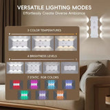 RGB Smart Motion Sensor Night Lights LED Wall Lamps USB Rechargeable for Bedroom Hallway Stairs Office Ambient Lighting