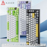 Ajazz Ak820 Pro RGB Tri-Mode Gaming Mechanical Keyboard 82 Key upgrade Wireless Gamer Keyboard Custom Gasket for Pc Laptop