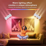 RGB Smart Motion Sensor Night Lights LED Wall Lamps USB Rechargeable for Bedroom Hallway Stairs Office Ambient Lighting