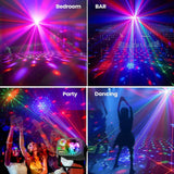 Party Lights,Disco DJ Strobe Light Rave Stage Projector Effect Dance Club Light Sound Activated with Remote Control for Parties