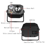 Party Lights,Disco DJ Strobe Light Rave Stage Projector Effect Dance Club Light Sound Activated with Remote Control for Parties