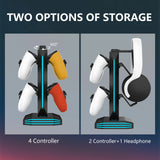 GB Headphone Stand for Desk - Controller Stand & Gaming Headset Holder with USB & Type-C Ports, Rotatable Earphone