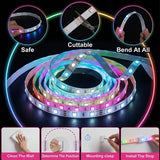 Tuya LED Light Smart RGBIC LED Strip Light 1-5m DC5V Bluetooth App Control Magic Color Flexible Ribbon Lamp USB TV Backlight