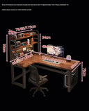 L-Shaped Desk with Bookshelf for Home Office Computer Gaming Table Corner Desk for Notebook Children Writing Computer Desk