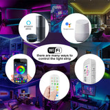 TUYA WIFI LED Lights Strips Bluetooth Smart IR Remote Control RGB LED Strip Adhesive Tape Holiday Decorations Christmas Light