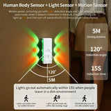 RGB Smart Motion Sensor Night Lights LED Wall Lamps USB Rechargeable for Bedroom Hallway Stairs Office Ambient Lighting